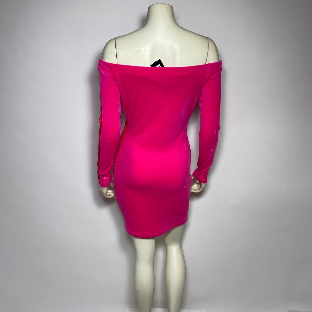 ADIDAS x IVY PARK Pink Velour Dress 'Heart Drop' - Picture 5 of 10